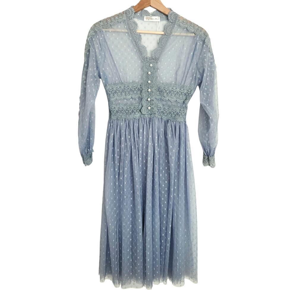 Youmu Polka-dot Lace Tulle Victorian Whimsy Romantic Fairy Dress No Size Flaw